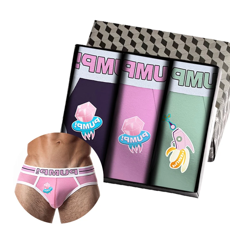 

3Pcs Gay Sexy Men's Panties Briefs Men Underpants Cotton Breathable Jockstrap Underwear Man Brief Mens Swim Innerwear New