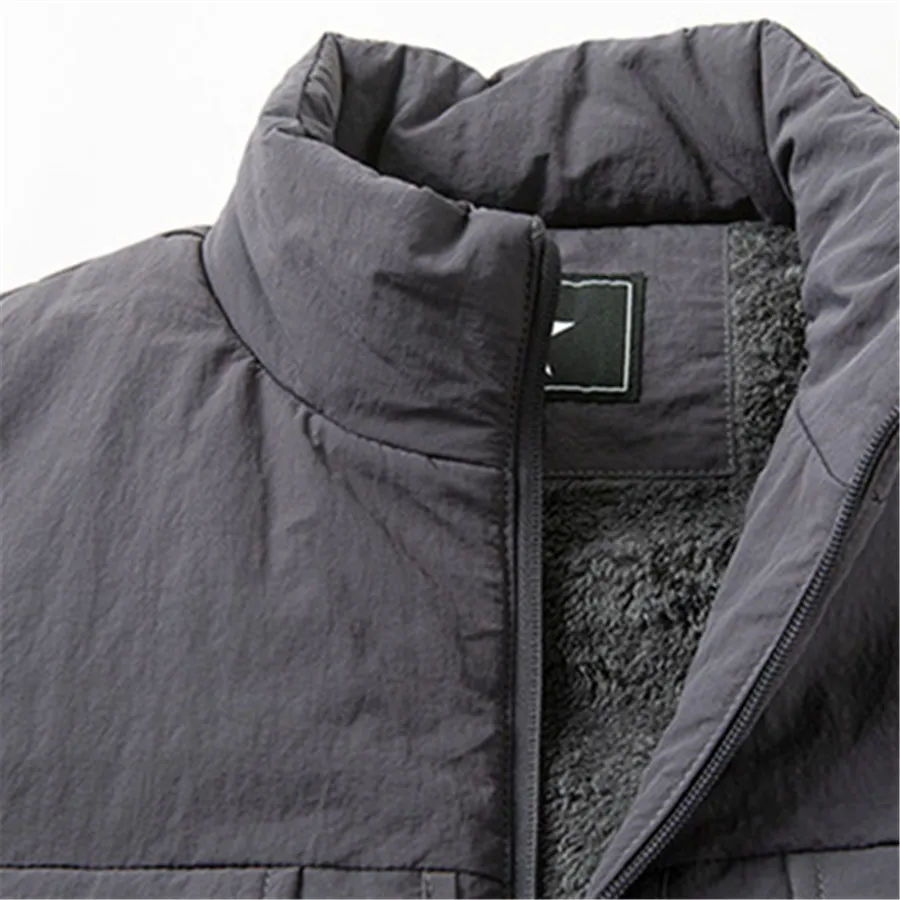 Зимний теплый мужской жилет-карго толстая флисовая куртка без рукавов