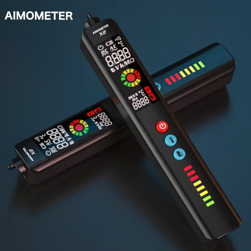 AIMOMETER Новый Бесконтактный детектор напряжения, тестовый er EBTN дисплей, живой провод NCV X1 X2, тестовый карандаш, умный мультиметр