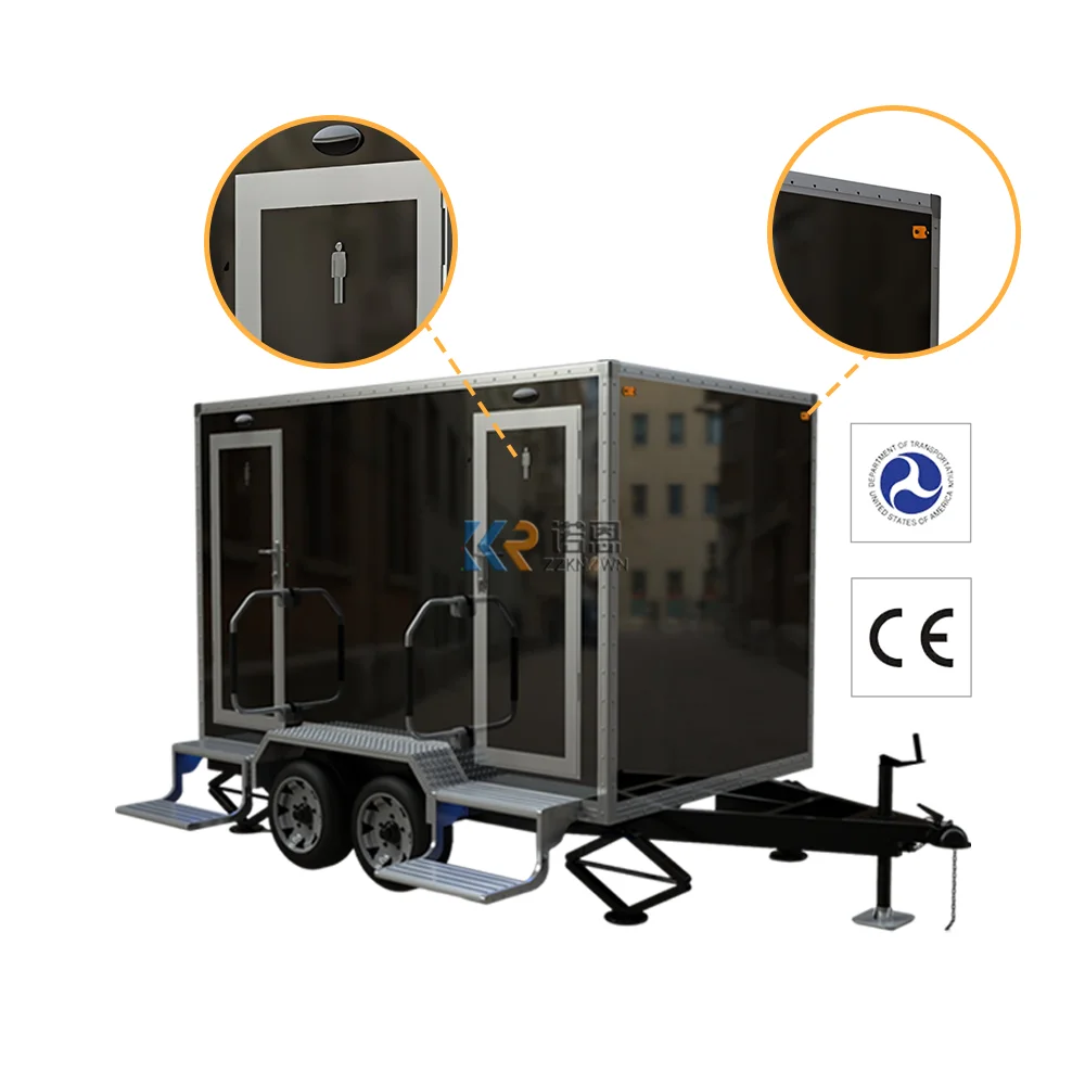 

Luxury Toilets Trailer Outdoor Portable Mobile Toilet Restrooms Trailer 23468 Rooms Can Be Customized