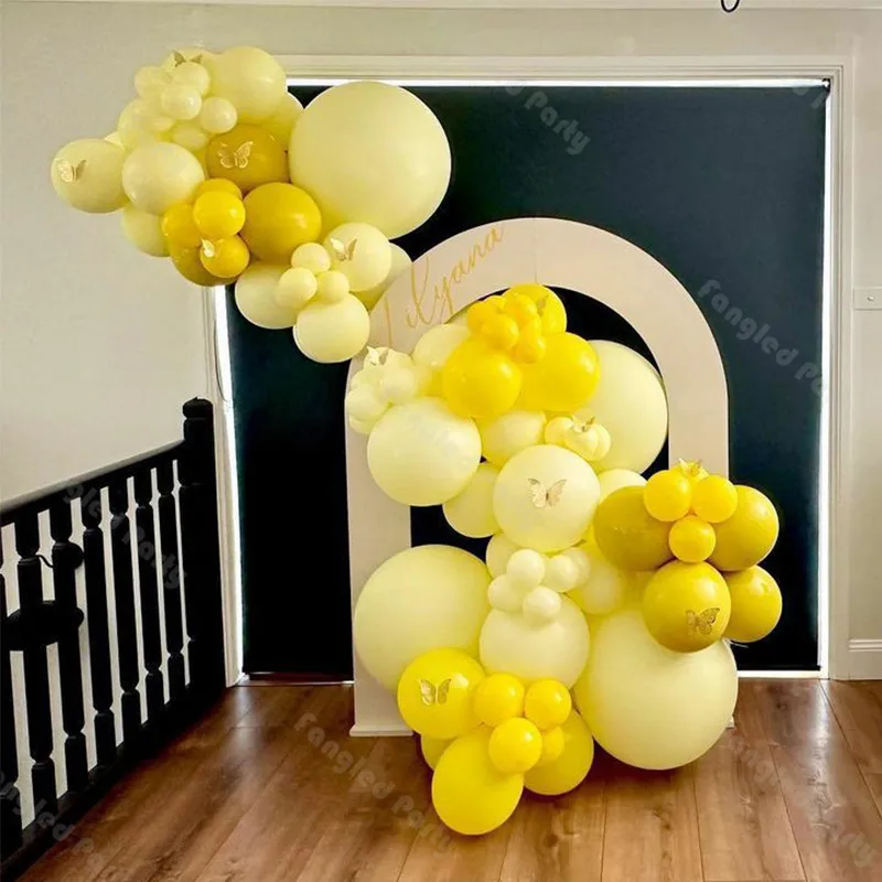 

89pcs Retro Balloon Arch Mustard Yellow Matte Boho Balloons Baby Shower 1st Birthday Gender Reveal Bridal Shower Wedding Decor