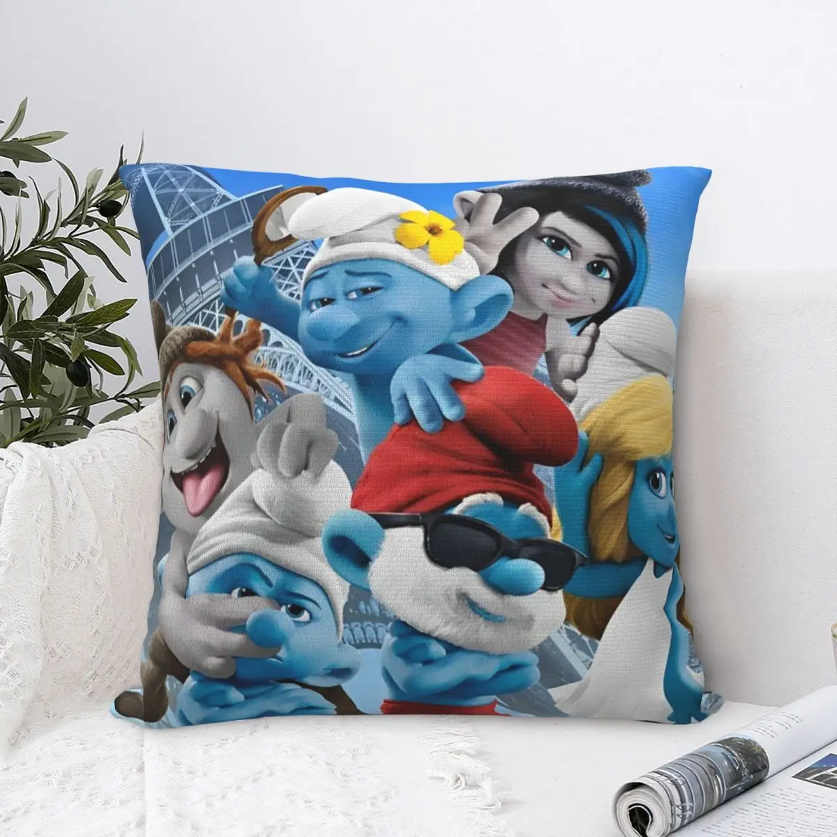 Schtroumpf Kawaii мультфильм аниме наволочки полиэстер автомобиль S-Smurfs наволочка