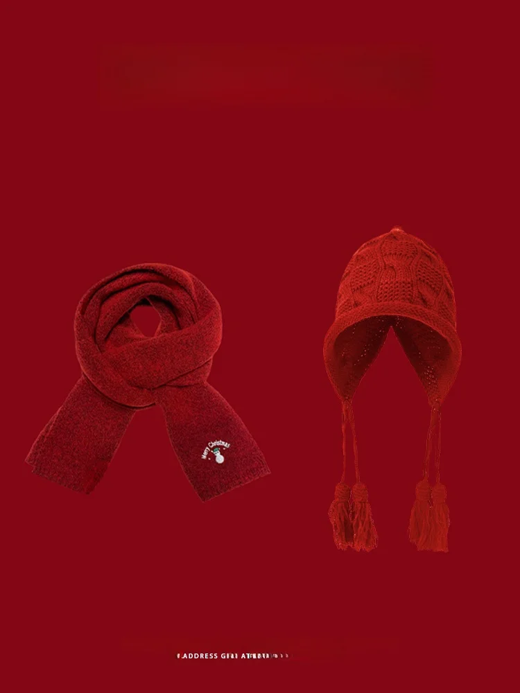 Рождественский подарок на атмосферу осенне-зимняя вязаная шерстяная шапка