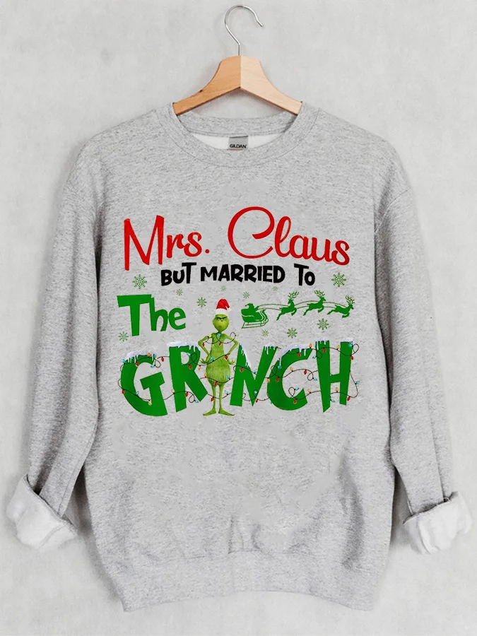 

Christmas Casual Funny Letter Print Crew Neck Sweatshirt