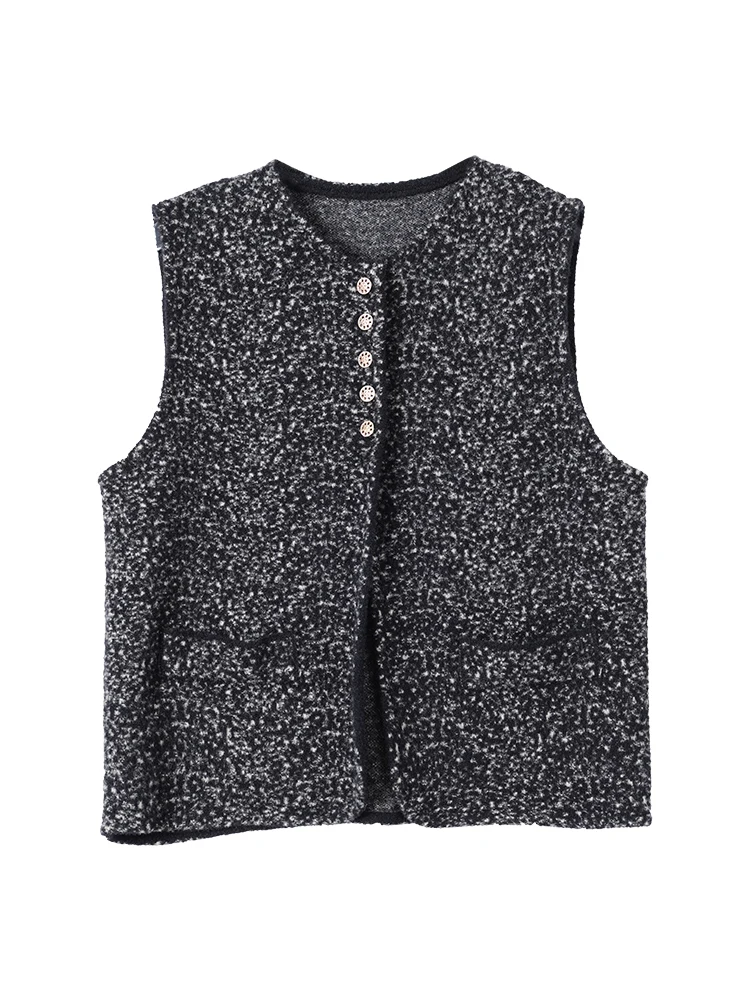 Ajiduo изящный женский жилет новинка 2024 весенне-осенний темпераментный твидовый Joker