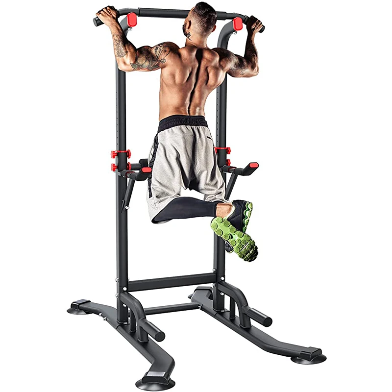 

Dripex Power Tower Height Adjustable Dip Station with Pull-Up Bar, Strength Training Multifunctional Home Fitness Equipment