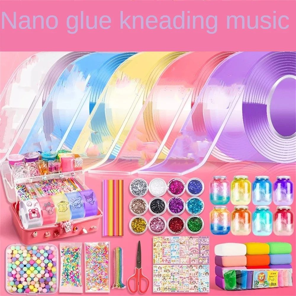 Home-appliance DIY Blow Bubble Nano Tape Double Sided Tape Nano Tape Sticky Ball Tape DIY Crafts Tape Decompression Toys Kids