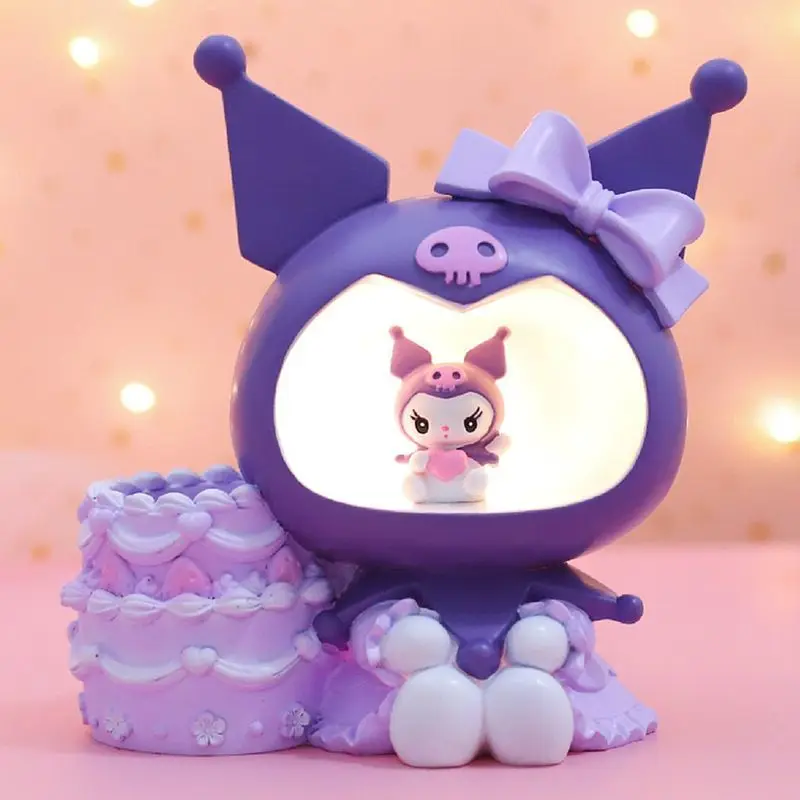 

Sanrio Cute Kuromi Ornaments Small Night Lamp Girls Birthday Gifts Pencil Holder Desktop Organizer Accessories School Supplies