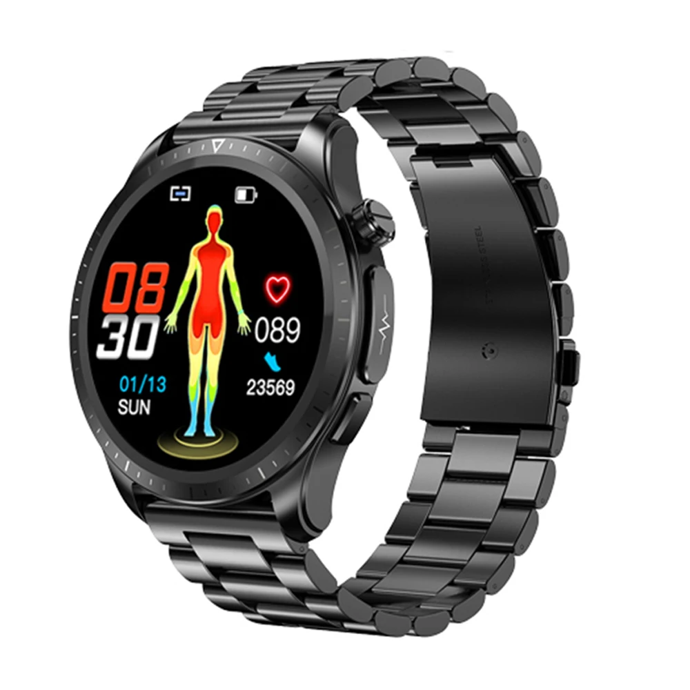 

Noninvasive Blood Glucose Smart Watch Men ECG+PPG Body Temperature Blood Pressure Monitor Healthy Smartwatch IP67 Waterproof