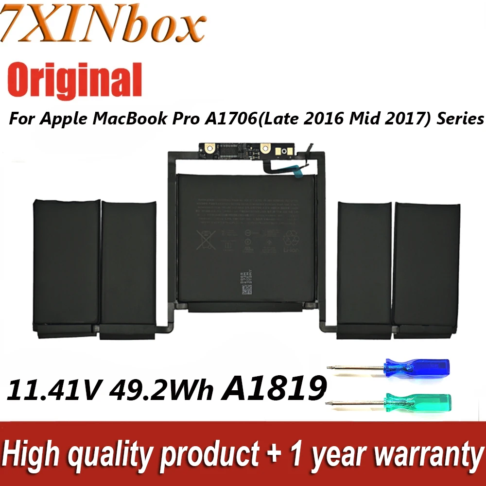 Original Bateria do Portátil para Apple Macbook Pro 13 Polegada Toque A1706 Final de 2022 Meados 2022 Series 7xinbox 11.41v 49.2wh 4314mah A1819