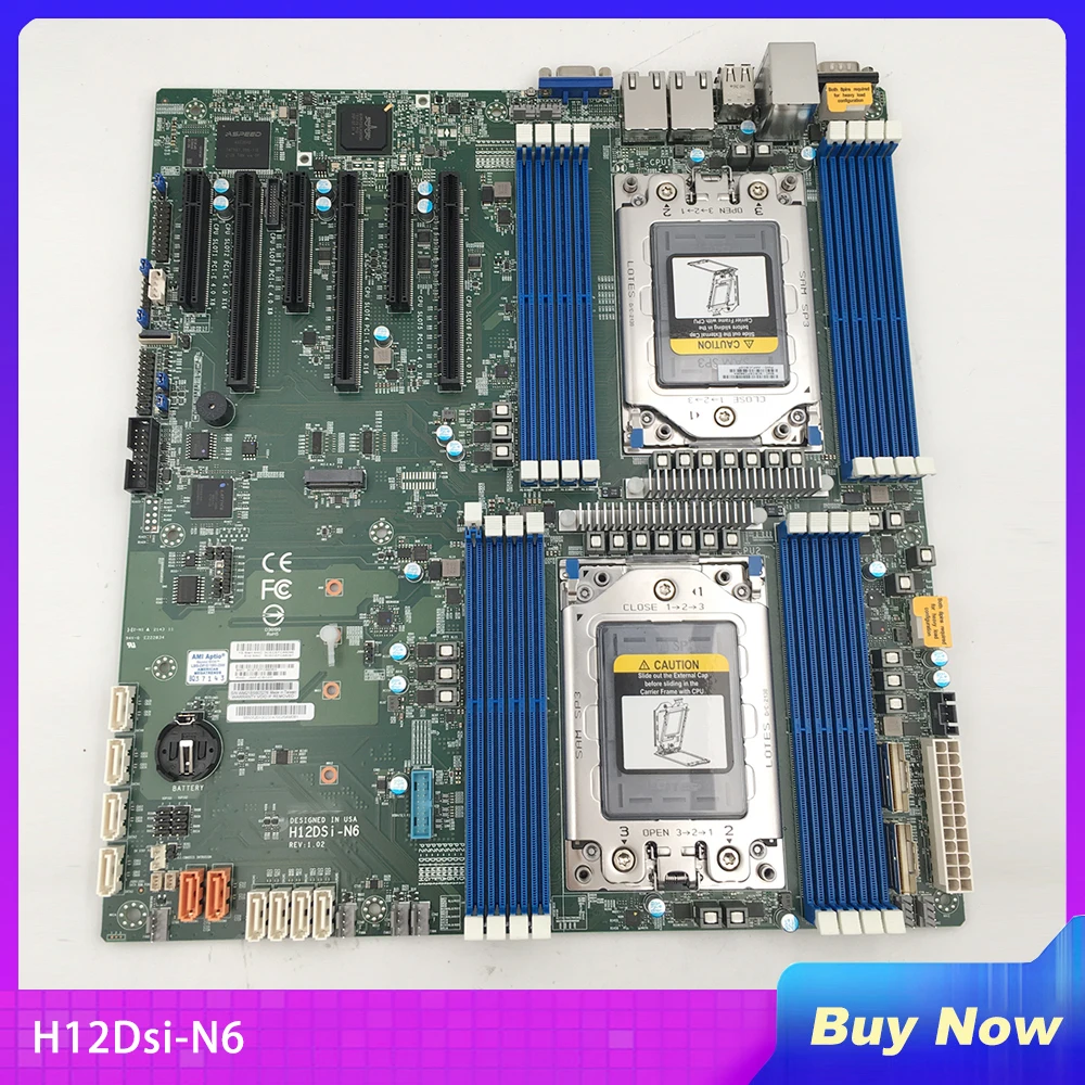 H12DSi-N6 For Supermicro Server Motherboard Dual EPYC 7003/7002 Series Processors Gigabit LAN Port Dedicated IPMI LAN Port