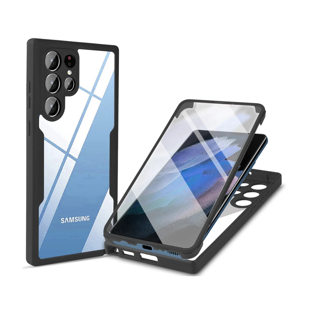 

Dual Layer 360 Full Body Protection Phone Case for Galaxy S22 S21 Ultra Plus Fe A53 A33 A72 A52 A32 Shockproof Soft Clear Cover