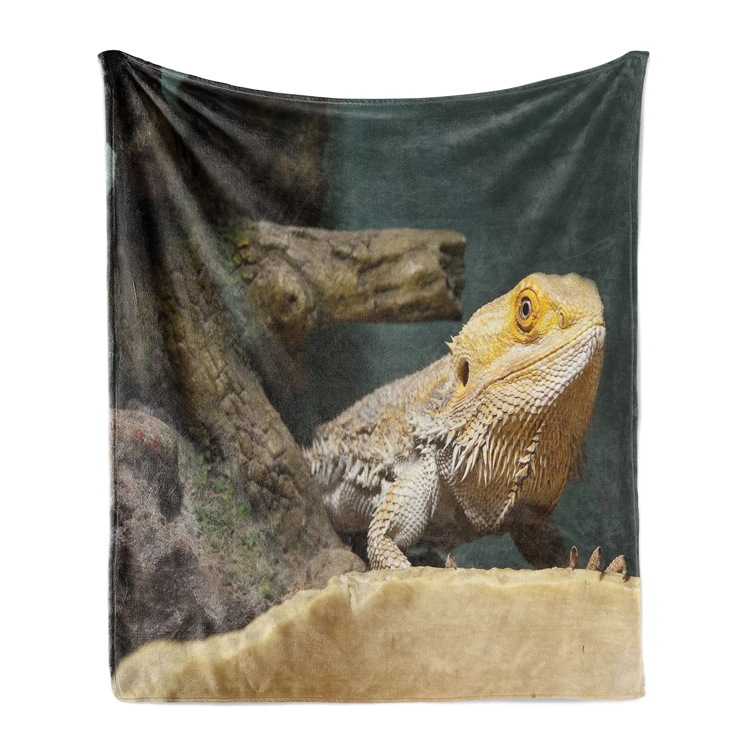 

Ultra Soft Flannel Fleece Bed Blanket Reptile Lizard Throw Warm Fuzzy Lightweight Plush Blankets for Living Blanket All Season