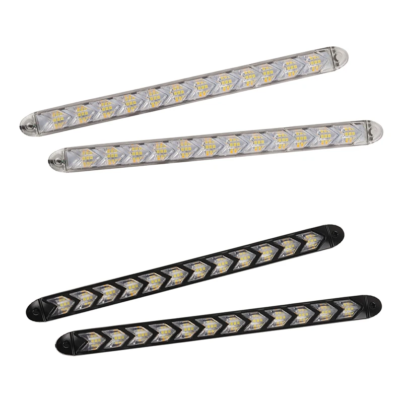 

2PCS Universal DRL Daytime Running Lights 12 LED Turn Signal Lights Waterproof Flowing Headlight Strip