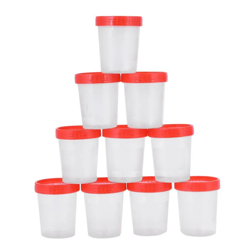 

10 Pieces Urine Cup 120 Ml + Screw Cap Urine Sample Cup Urine Cup Plastic Cup