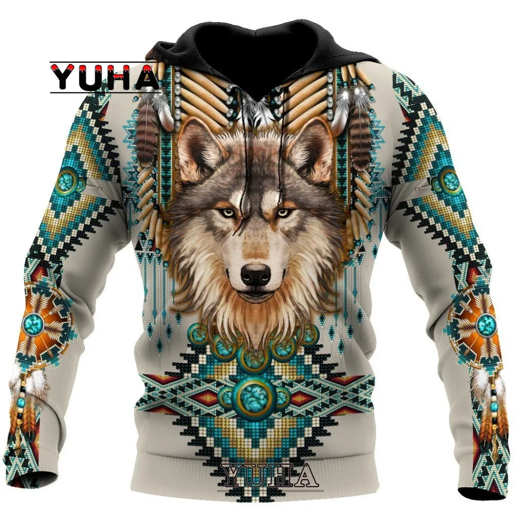 

Native Wolf 3D All Over Printed Fashion Hoodies Mens Hooded Sweatshirt Unisex Pullover Casual Jacket Tracksuit