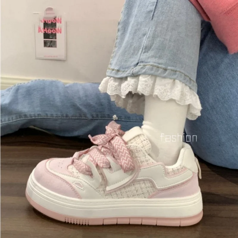 SHANPA Casual Cute Womens Platform Shoes Round Toe Elegant Fashion Breathable Love Heart Shoes Vulcanized Comfortable Mesh Shoes