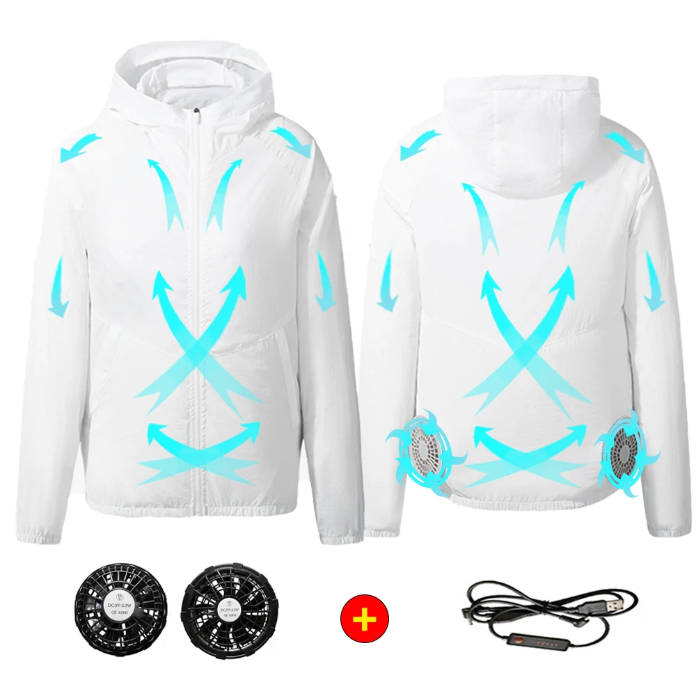 

Мужской спортивный веерный жилет, одежда для кондиционера, Ультралегкая уличная одежда для путешествий, ветровка, рабочая рыбалка, летняя м...