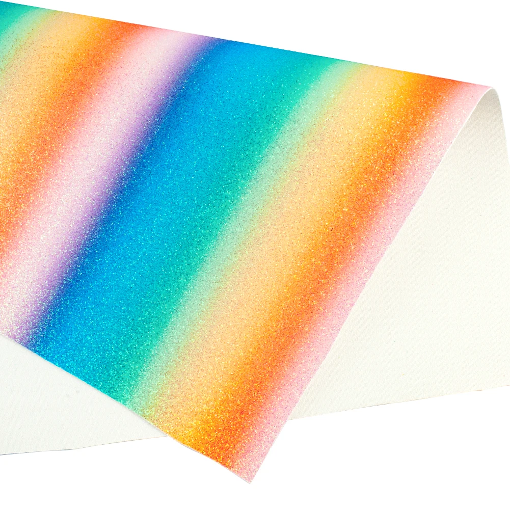 30*136 см градиентная Красочная Печатная тонкая блестящая кожа для бантиков