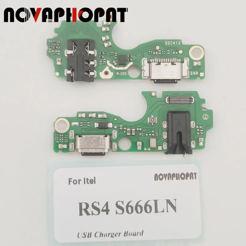 Фото Novaphopat для Itel RS4 S666LN USB-док-станция, порт зарядного устройства, разъем для наушников, аудиоразъем, микрофон, микрофон, гибкий кабель, зарядная плата с микросхемой №1