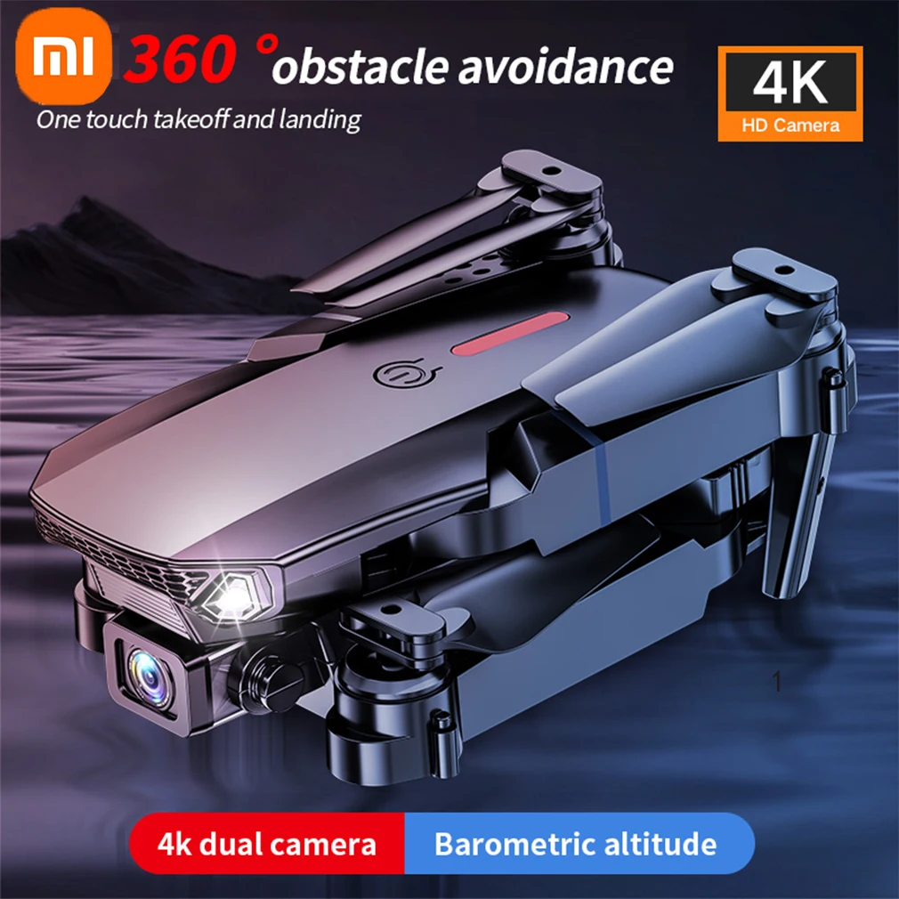 

Xiaomi New Quadcopter E88 Pro WIFI FPV Drone With Wide Angle HD 4K Dual Camera Height Hold Avoidance RC Foldable Drone Gift Toy
