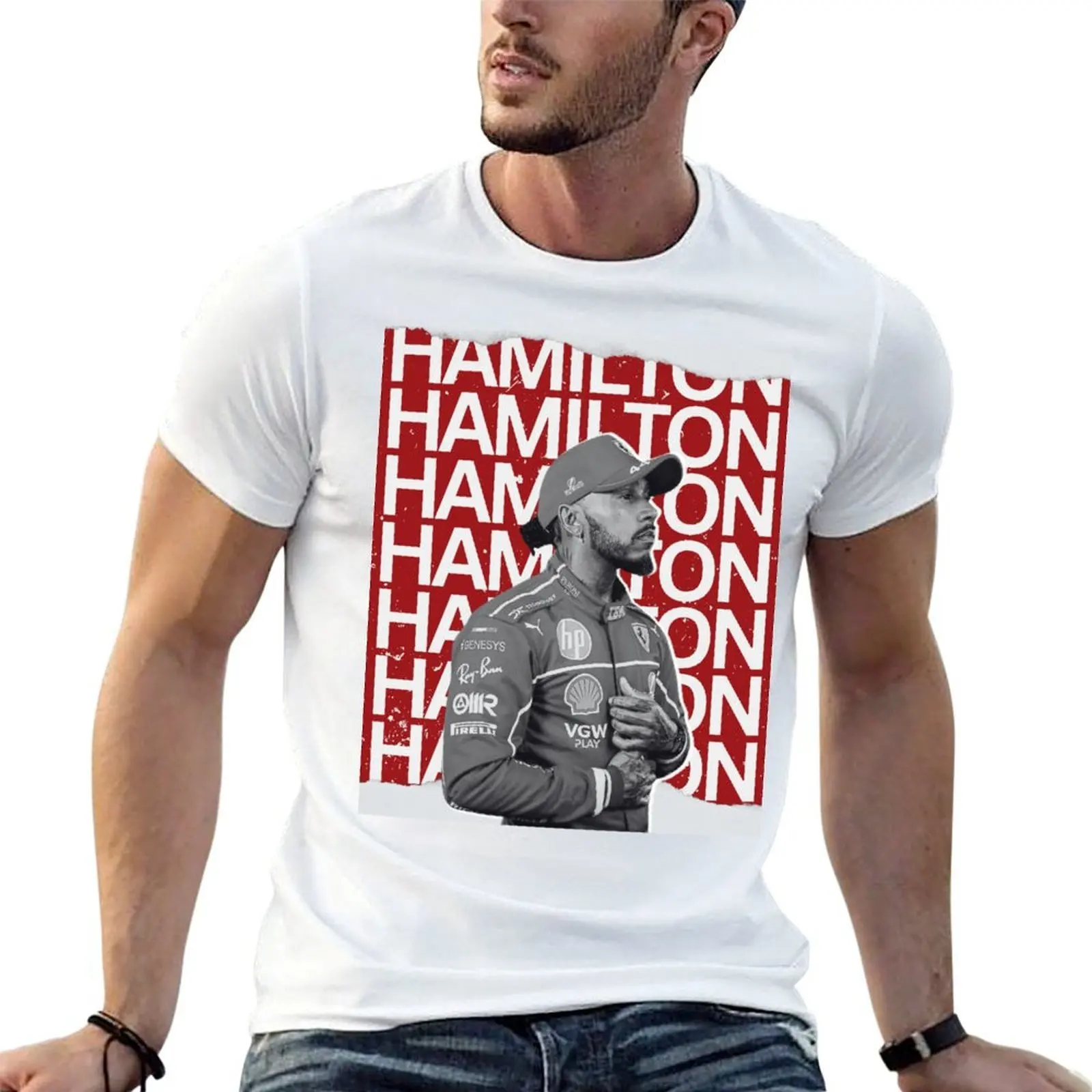 Фото Футболка Hamilton с принтом в городском стиле №1