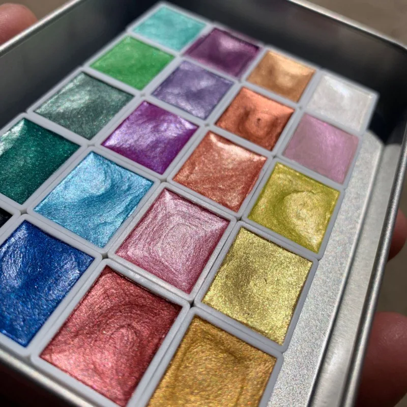 

Pearlescent Solid Watercolor Pigments Ceramic Crafts Painting Coloring Pigments Artists Create Hand-painted Filling Watercolors