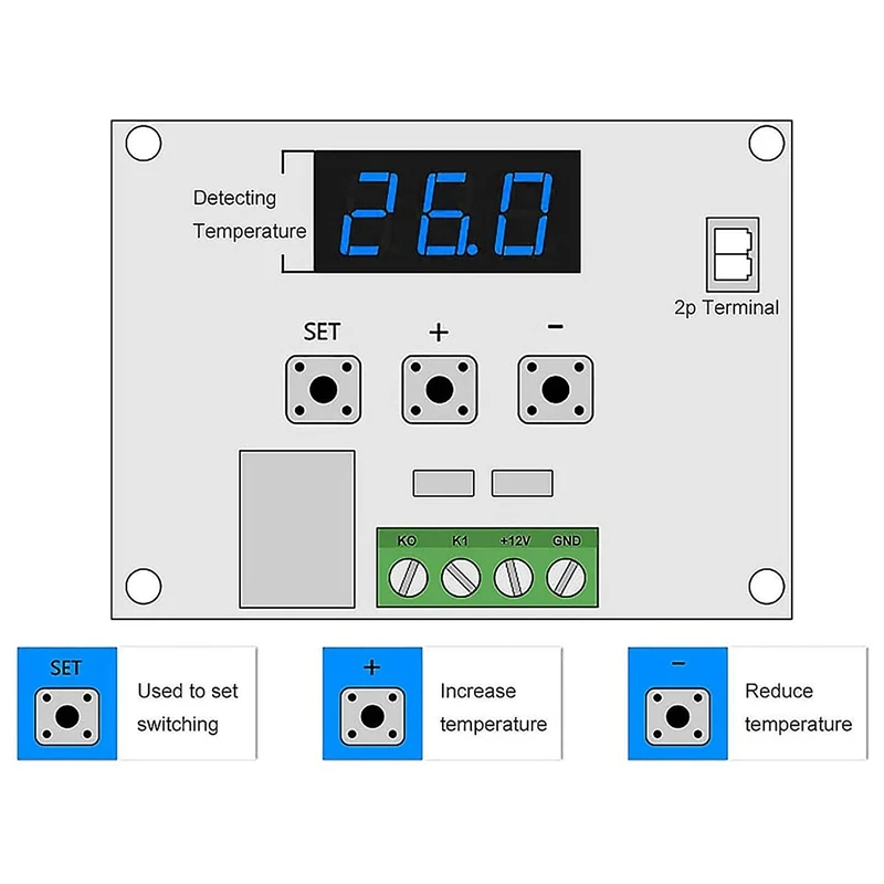 Акция! Плата цифрового термостата W1209 DC 12V -50-110°C Электронный модуль управления температурой с переключателем.