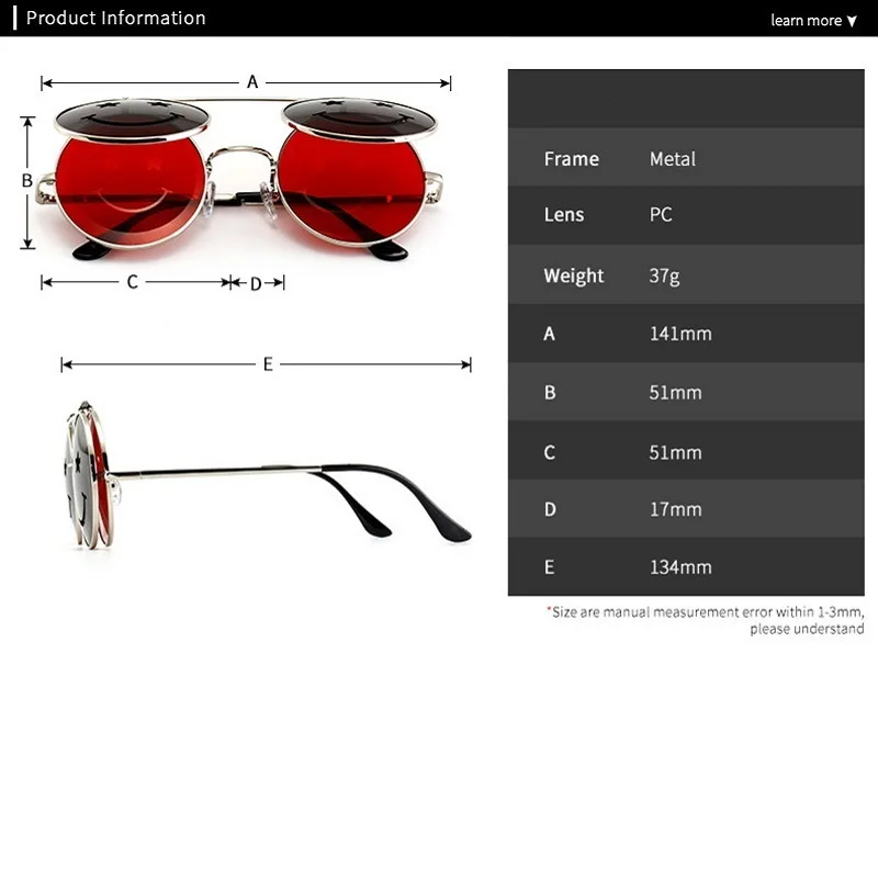 Женские и мужские складные очки SHAUNA солнцезащитные в стиле панк с пружинными