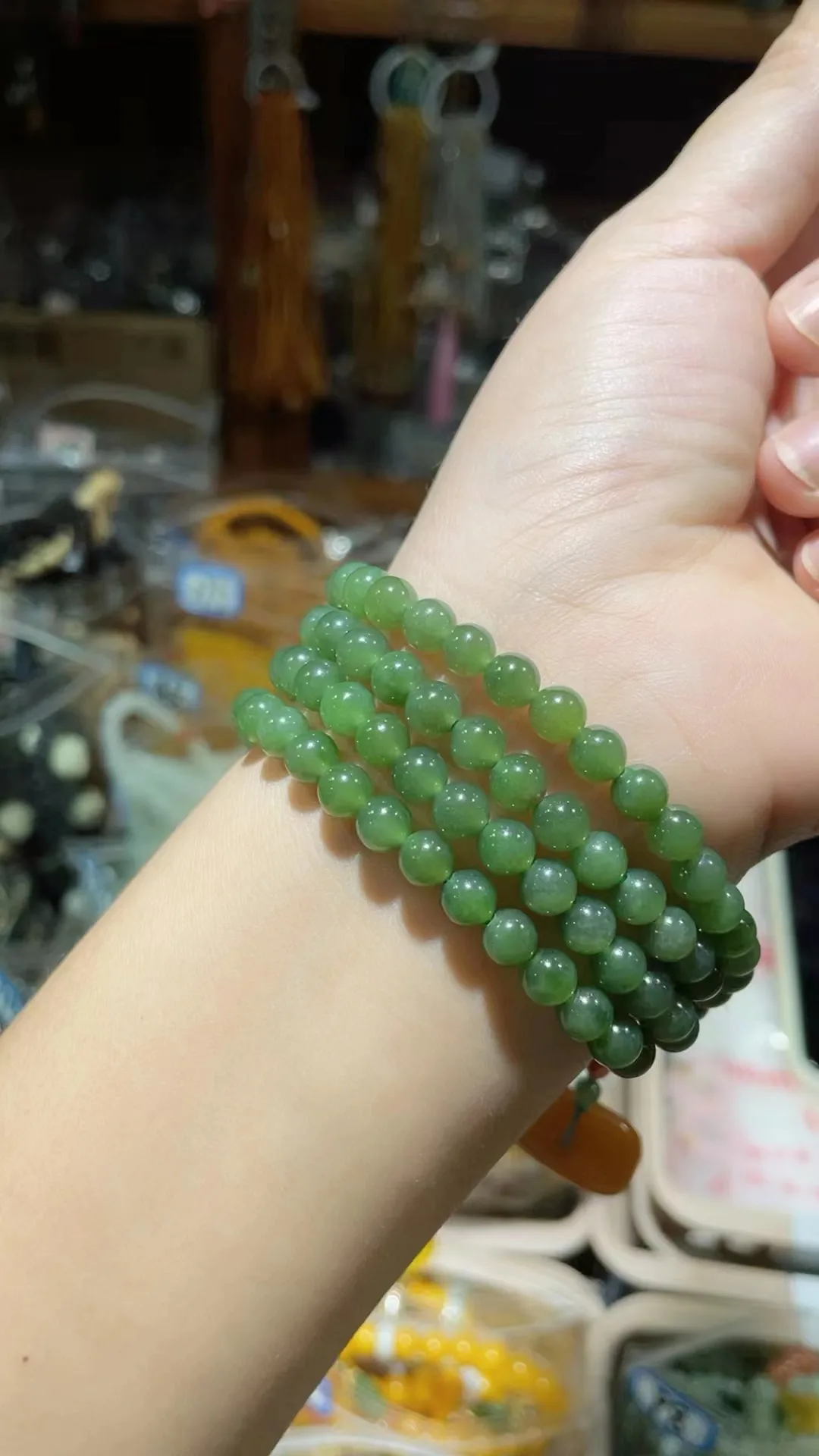 Резная 6-миллиметровая цепочка из натурального 100% зеленого нефрита hetian с