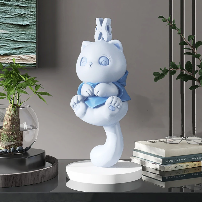 Cat Statue Art Ornament Figurine Home Accessories Living Room TV Cabinet Tabletop Decoration Nordic Modern Style Resin Sculpture