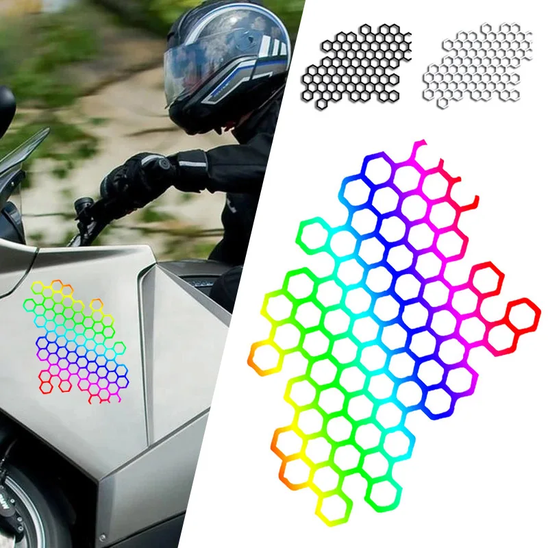 

Motorcycle Sticker Honeycomb Helmet Decals Stickers Helmet Decal Waterproof Stickers Motorcycle Decals Bumper Creative Sticker