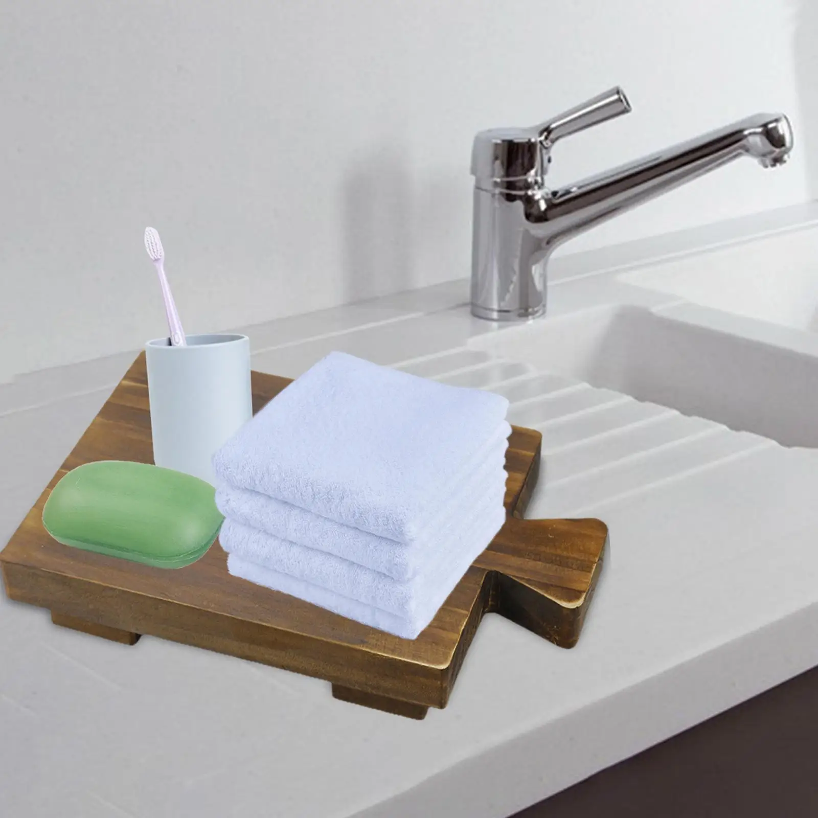 

Подставка для косметики, держатель для ювелирных изделий, органайзер для салфеток в деревенском стиле, деревянная витрина для столешницы в ...