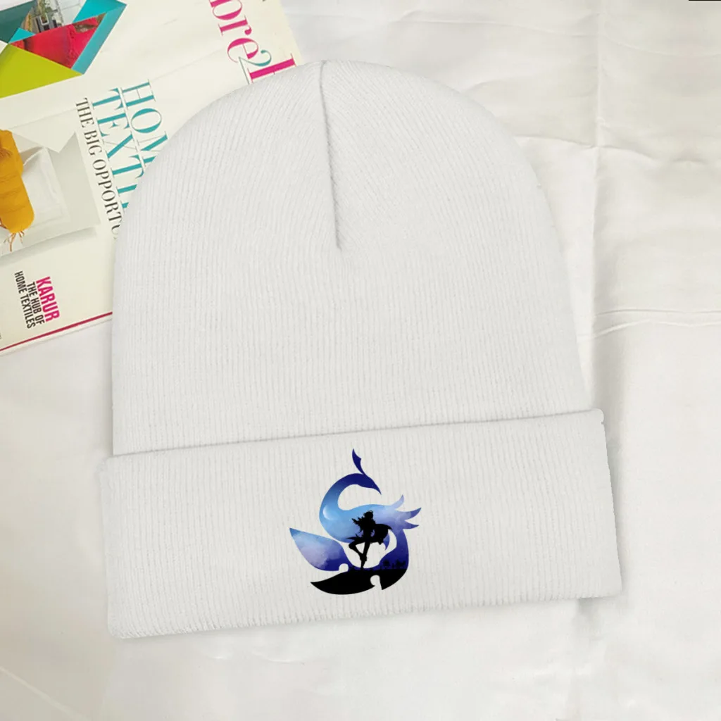 

Midnight Peacock Skullies Beanie Genshin Impact Online Role Playing Game Fashion Knitted Bonnet Girls Caps Brimless Elastic Hats