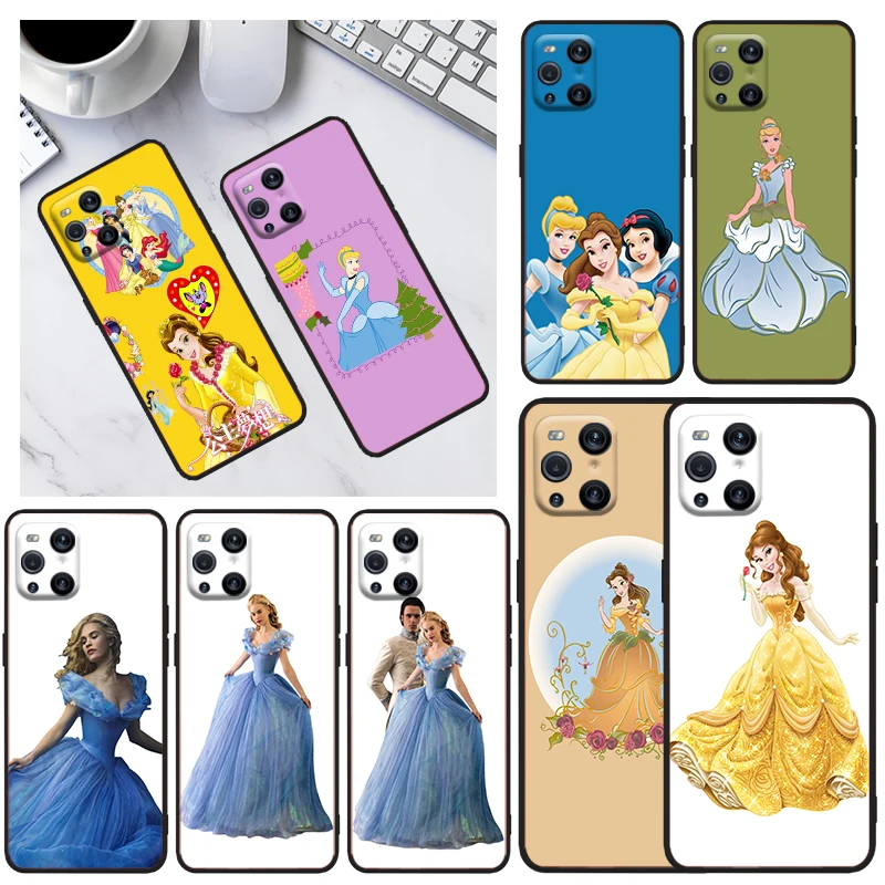 

Disney Princess Cinderella For OPPO Find X3 X2 R17 Neo Lite R15 R9S F19 F15 F11 F9 K9 K5 Pro Plus 5G K3 Black Phone Case Capa
