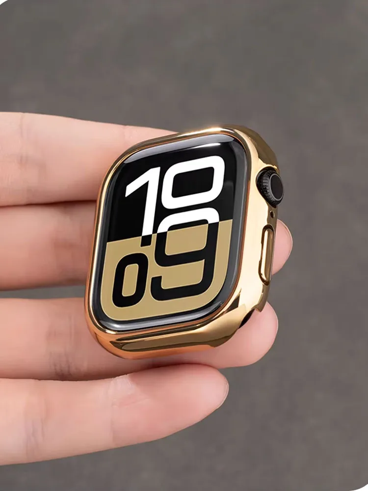 Фото Чехол для Apple Watch 46 мм, 42 мм, 45 мм, 41 мм, 44 мм, 40 мм, серии 11, 10, 9, 7, 8, 6, SE, с покрытием, из поликарбоната, защитный бампер для iWatch №4