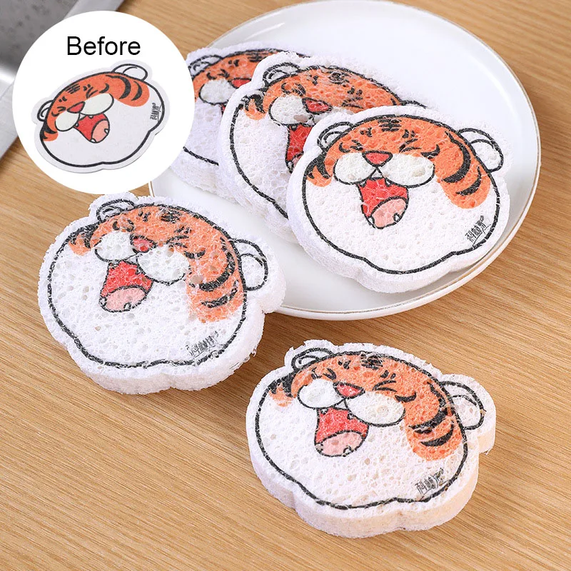 

Compressed Wood Pulp Sponge Dishcloth Kitchen Brush Pot Is Not Easy To Get Oily Cleaning Household 100-clean Cotton Rag