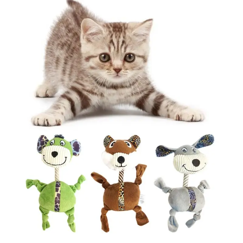 

Funny Dog Toys Pet Puppy Chew Squeaker Squeaky Plush Sound Cartoon Animal Toys Interactive Training Pet Supplies