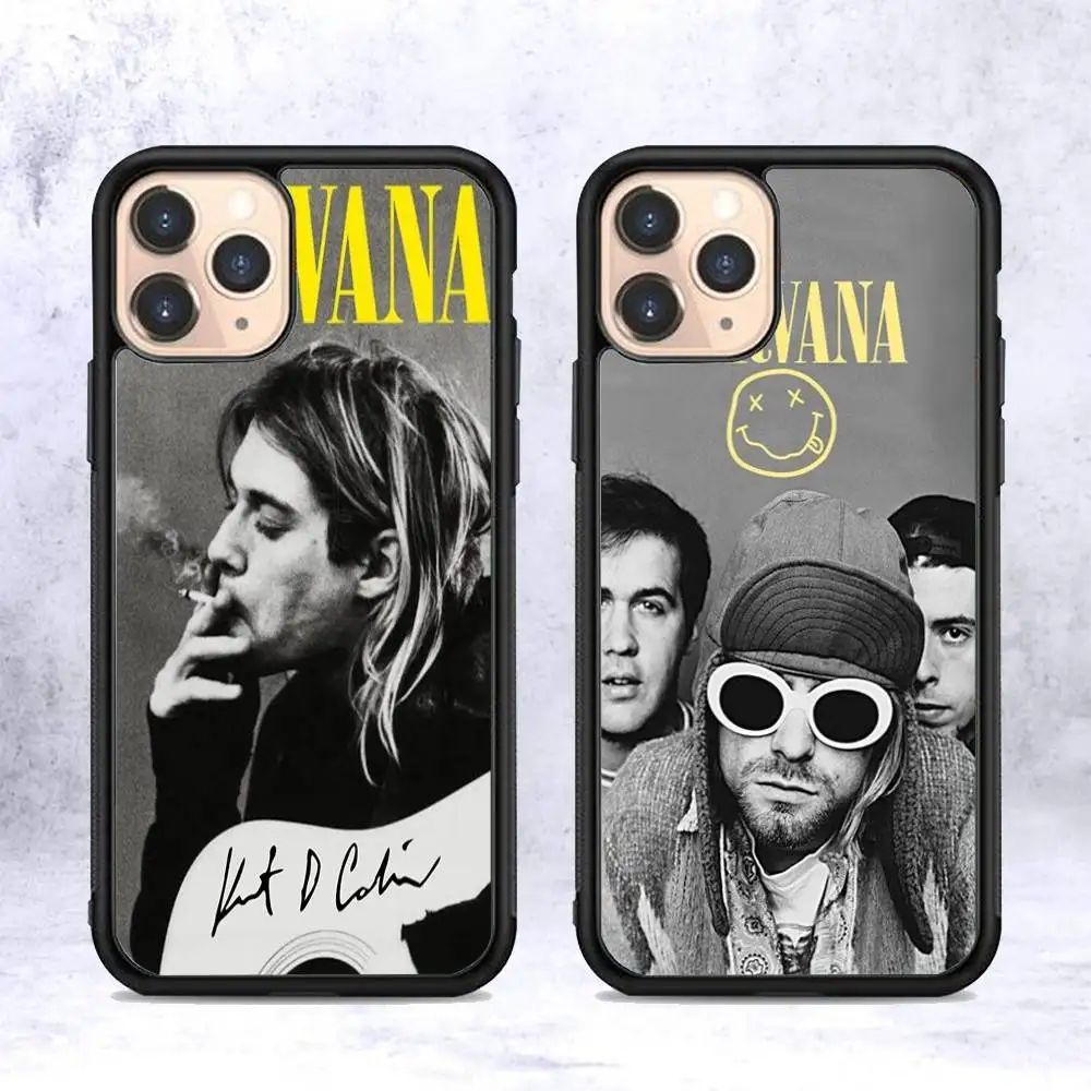 Фото Противоударные чехлы для телефонов Grunge Band N-Nirvana для iPhone 11 12 13 14 15 16 17 Pro Max Plus из TPU+PC №4