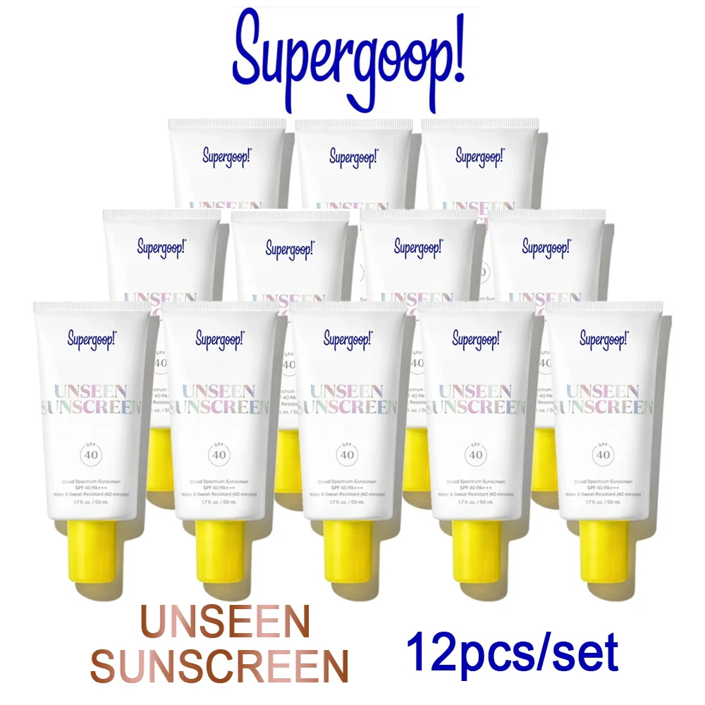 

12Pcs/set Supergoop Primer Makeup Base Unseen Sunscreen Broad Spectrum Face Primer SPF40 Beauty Health Make Up Base De Maquiagem