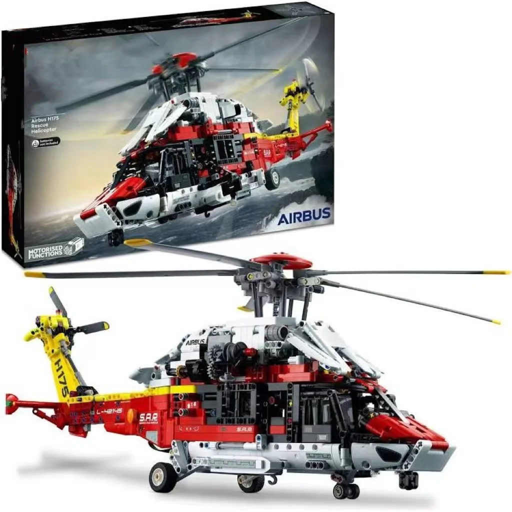 

Премиум 2001 шт. технический Аэробус H175, спасательный вертолет, модель 42145, строительные блоки, игрушка для мальчиков и девочек, подарок, моторизованные функции