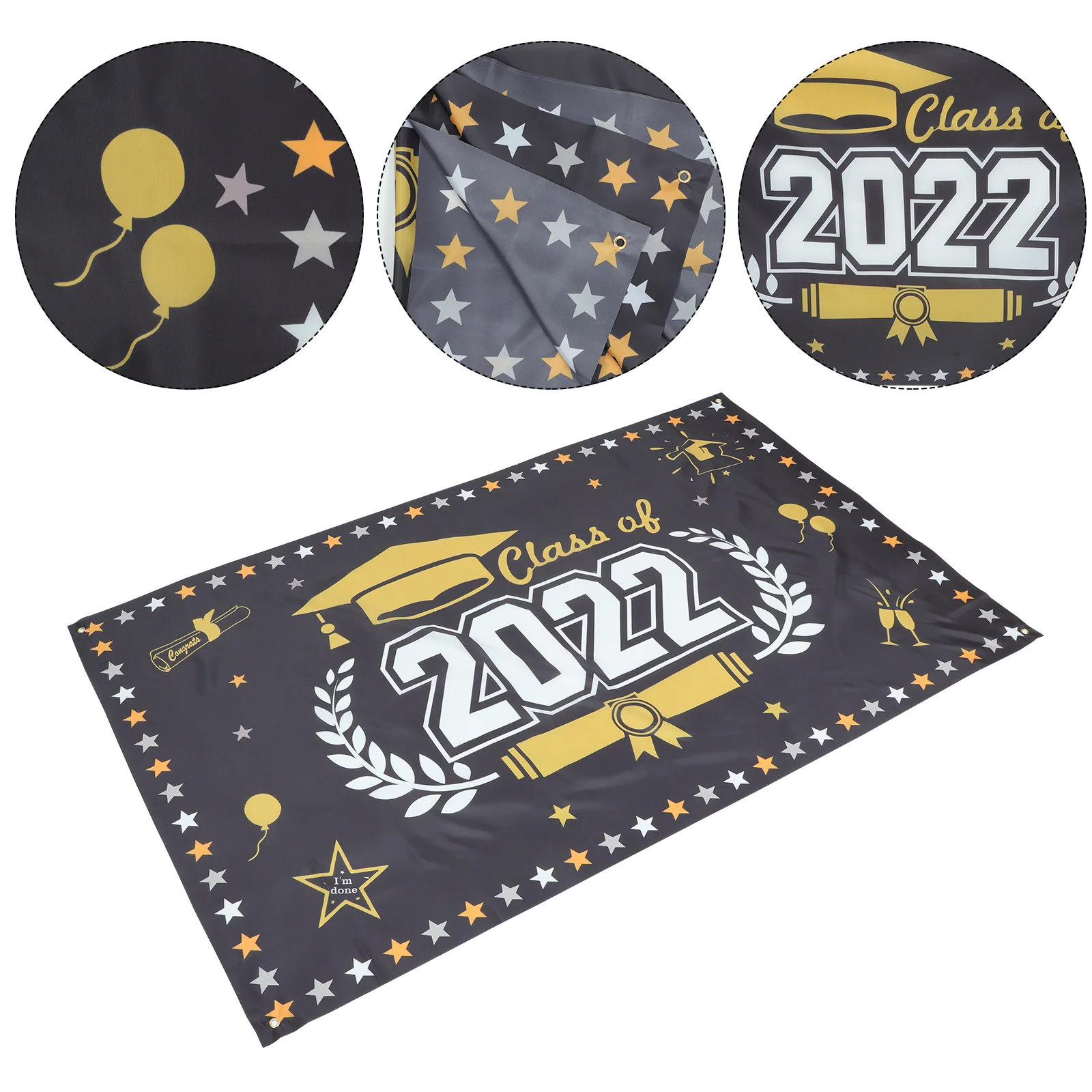 

Graduation Banner 2022 Party Decorations Backdrop Grad Gold Picture Congrats Congratulations For