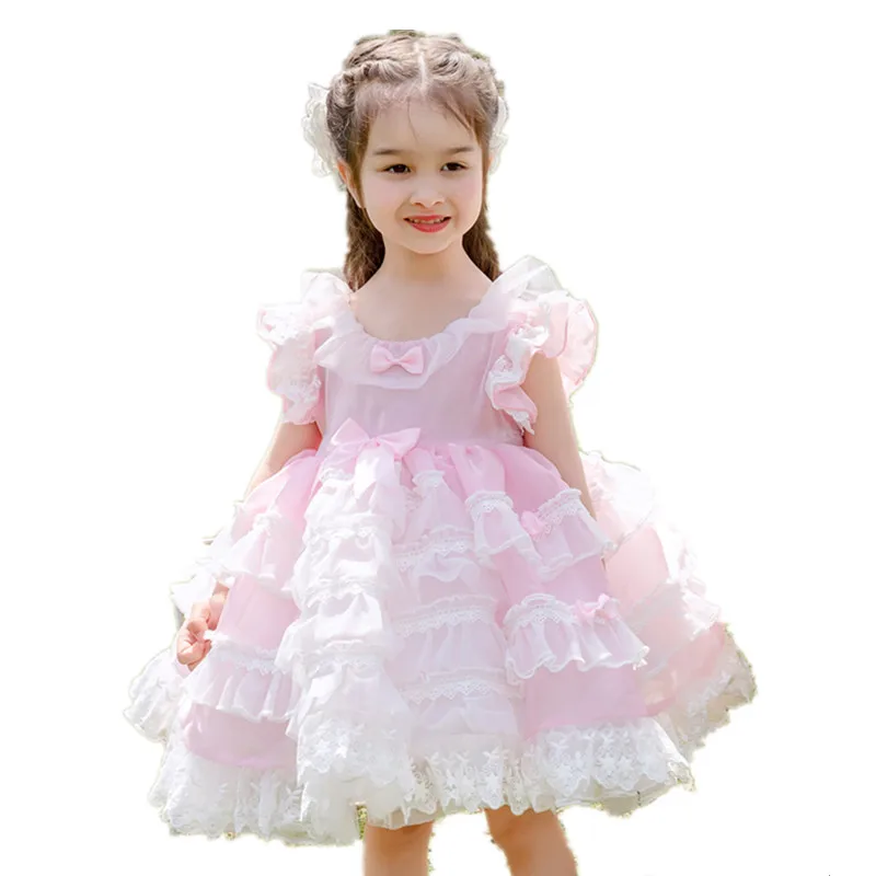

Baby Girls Spanish Royal Dress Kids Wedding Birthday Dresses Children Lolita Princess Ball Gown Infant Girl CJ002