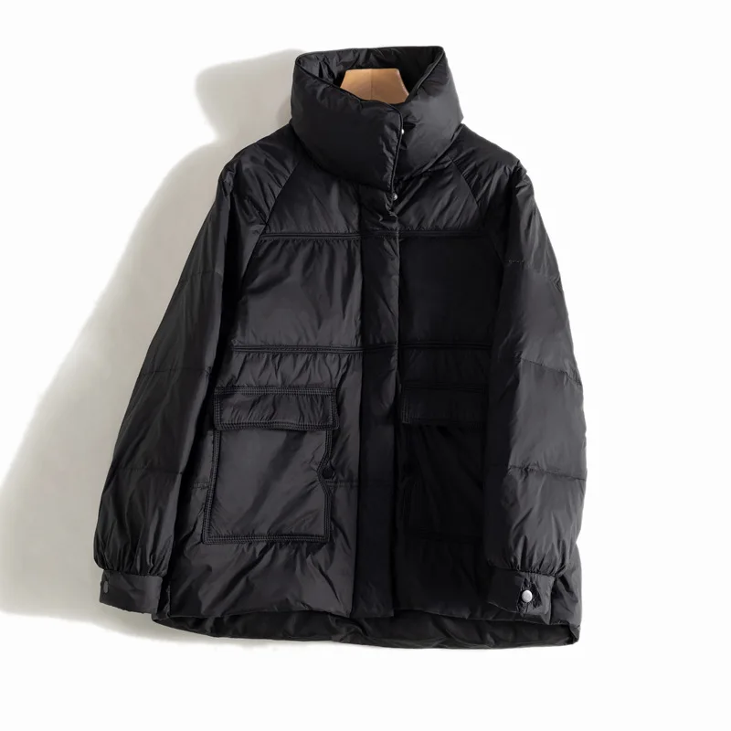 Winter Women Loose Thickened Down Jacket Light White Duck Down Light Coat Fashion Outwear