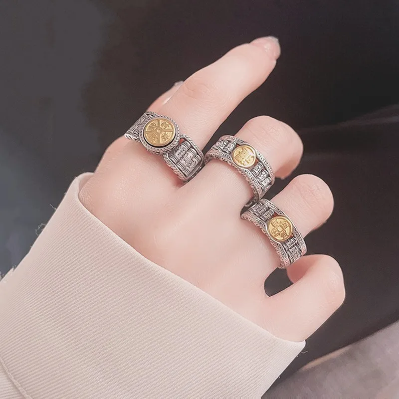 BOCAI Новинка 100% S925 серебряные ювелирные изделия Ретро тяжелые спиннинговые бусины