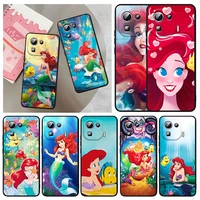mermaid disney princess silicone cover for xiaomi mi 12x 12 11 11t 11i 10t 10 pro lite ultra 5g 9t 9se a3 black phone case