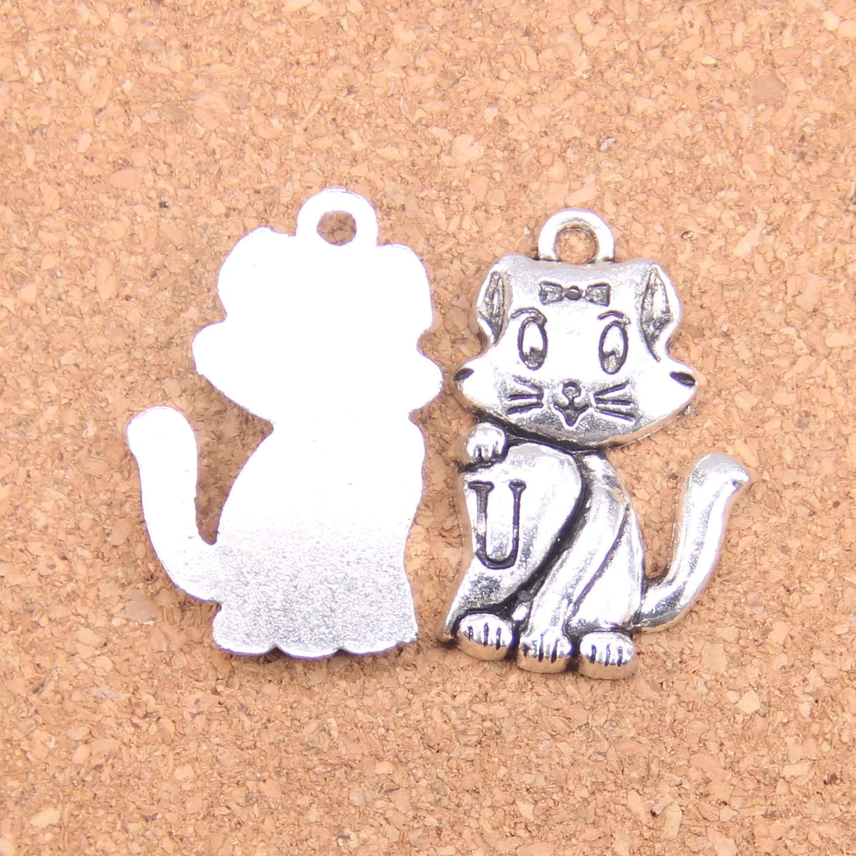 

16 шт. Подвески в виде кота 21x3 мм, искусственная, винтажная, DIY для браслета, ожерелья