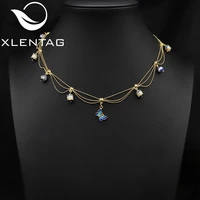 xlentag cloisonne lace tassel butterfly chain woman necklace thai fashion exquisite luxury fine jewelry banquet party gifts