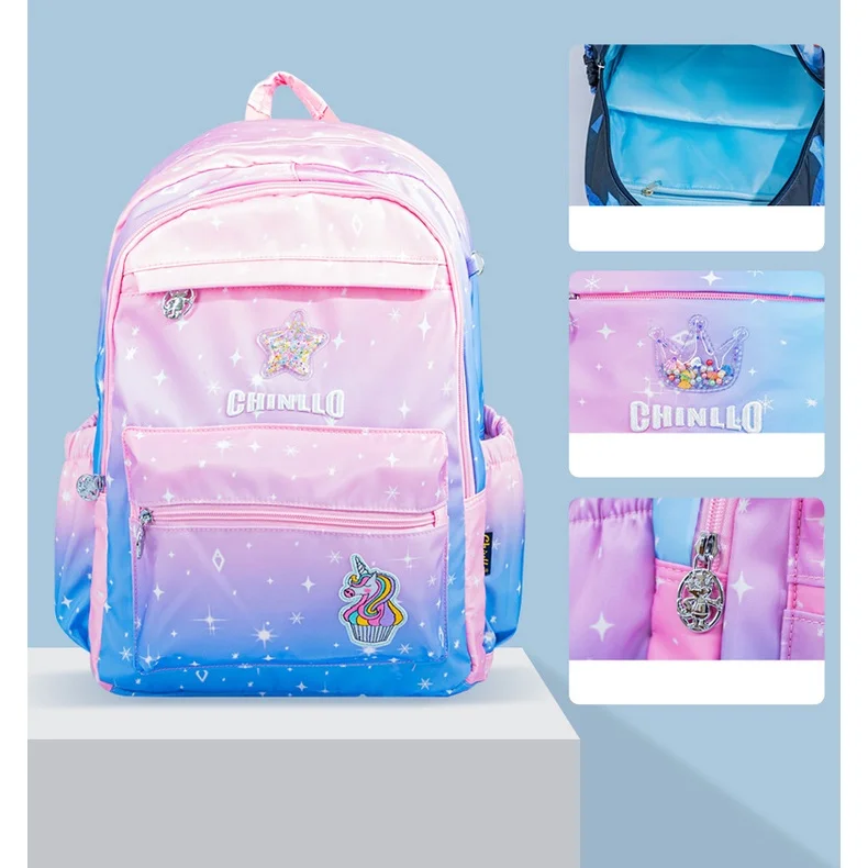 Princess Girl Sweet Cute Unicorn Boy Camouflage Backpacks New Children Large Waterproof Gradient Schoolbags for Students