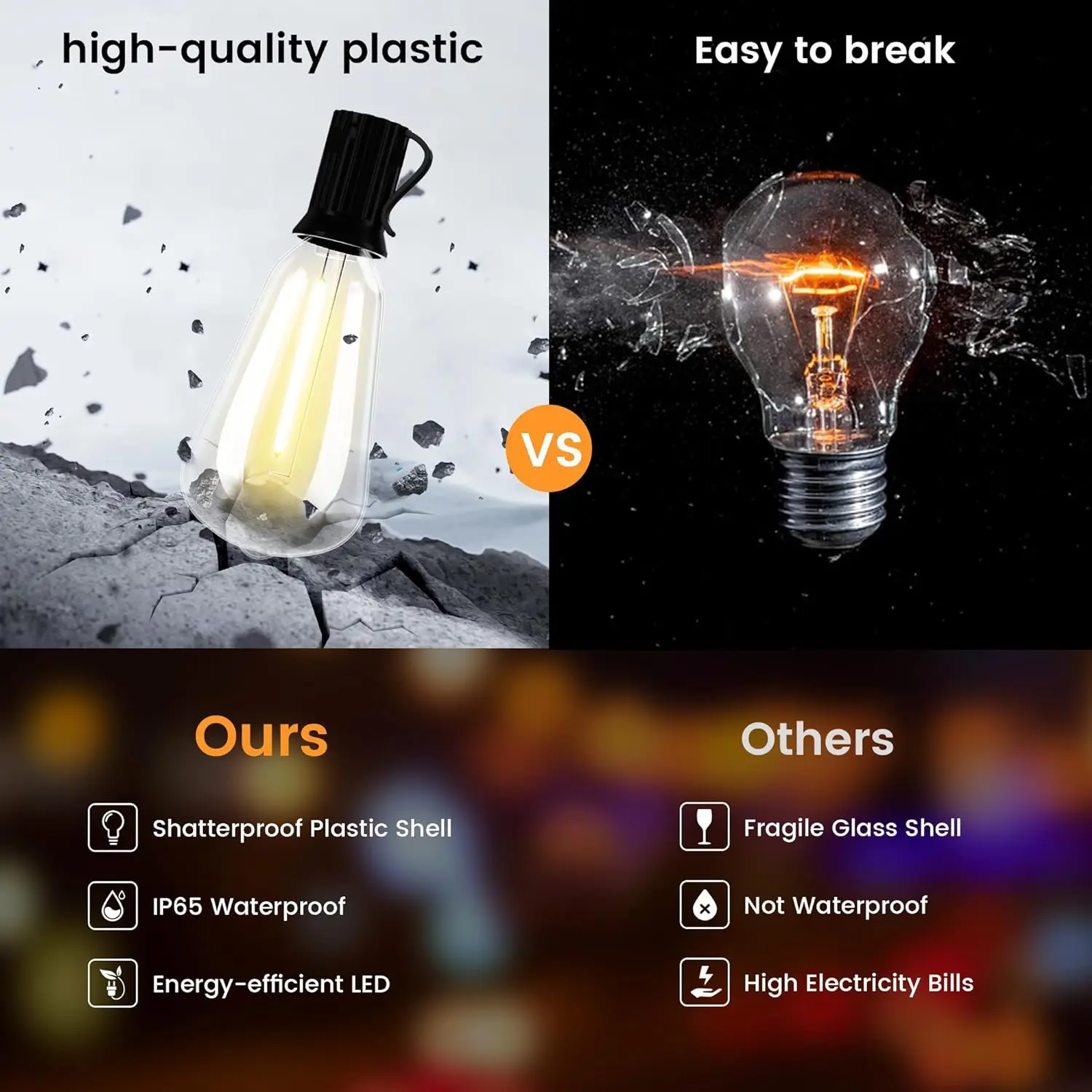 Наружная водонепроницаемая солнечная лампа Suitsamus с 31-футовой шестерней и 25